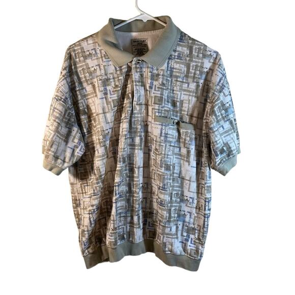 David Taylor Shirts David Taylor Beige Polo Short Sleeve Shirt Size